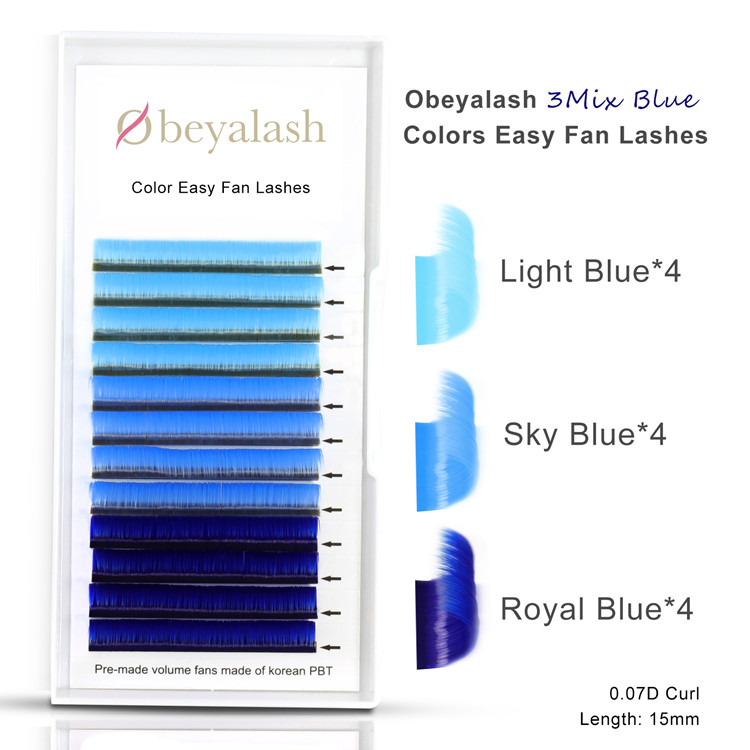 Colored Eyelash Extensions Mix Color Easy Fan Lashes Private Label-YZZ